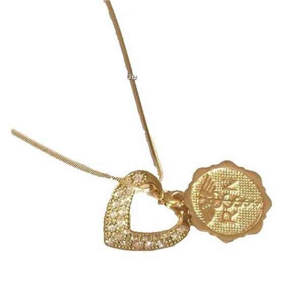 Nursing RN Caduceus Necklace Crystal Heart Nurse Graduation Gift Gold Plated - Picture 5 of 8